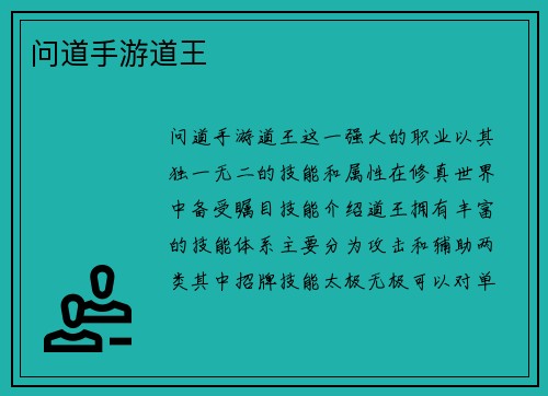 问道手游道王